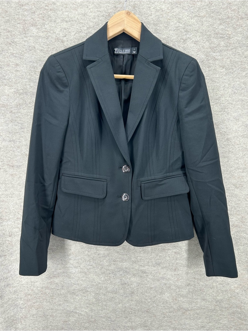 7th avenue women’s blazer jacket corporate career black Sz 0 tailored business